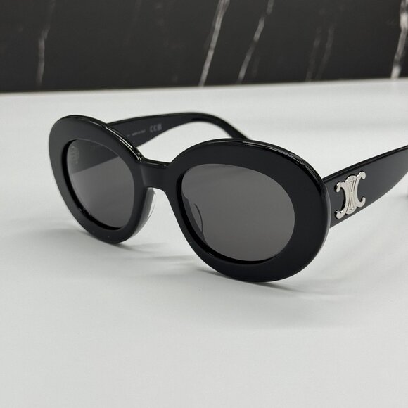 NEW CELINE CL40312U 01A BLACK ROUND WOMEN SUNGLASSES CELINE - Picture 7 of 10